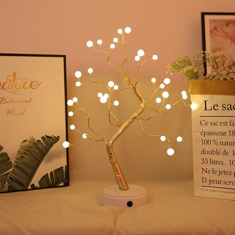 Fairy Tree Table Lamp Battery/USB Copper Wire LED Fire Mini Decorative Desk Night Light Home Bedroom Gifts Christmas Decoration - DDD.MARKET