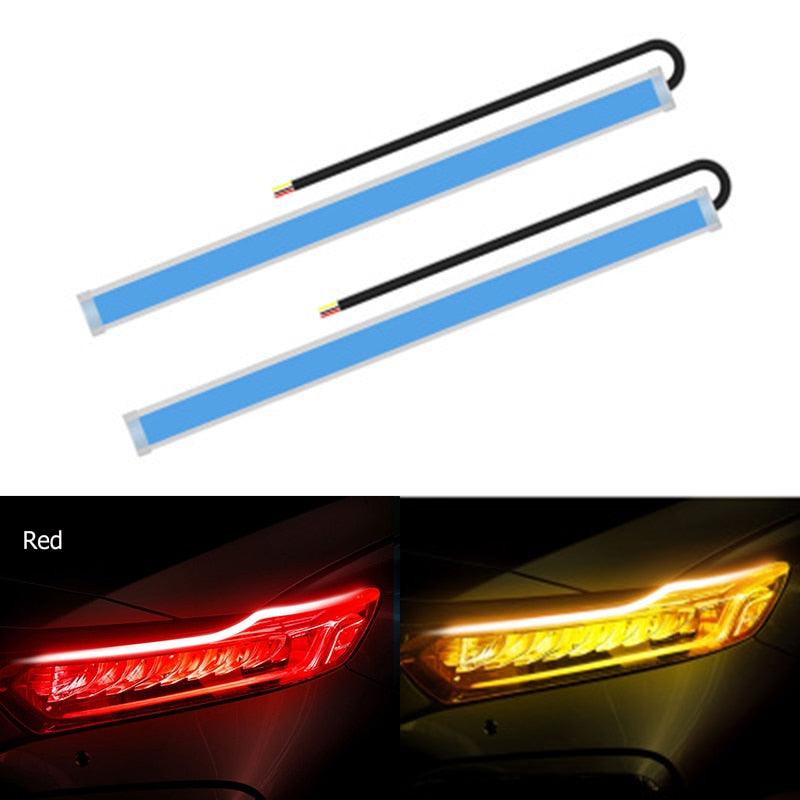 2x 2021 Newest Start-Scan LED Car DRL Daytime Running Lights Auto Flowing Turn Signal Guide Thin Strip Lamp Styling Accessories - DDD.MARKET