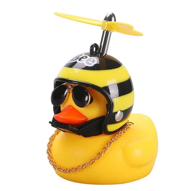 Car Cute Little Yellow Duck With Helmet Propeller Wind-breaking Wave-breaking Duck Auto Internal Decoration Without Lights Toys - DDD.MARKET