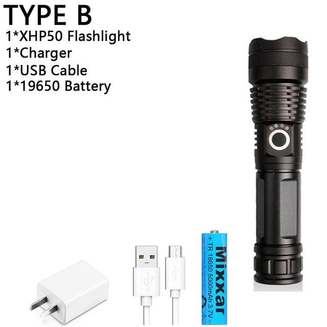 350000cd XPH90 70 50 LED/Powerful/Rechargeable/Tactical/Handled/EDC Flashlight cob Bike/Camping/Underwater/Search/Portable Light - DDD.MARKET