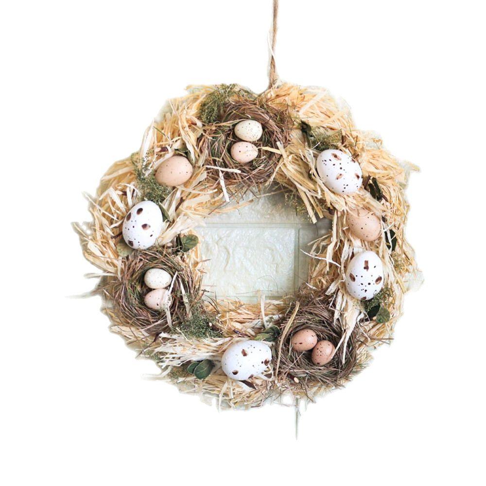 Handmade Spring Summer Wreath Door Home Decoration Accessories Home Wreath Easter Eggs Wreath Wedding Party Craft Decor - DDD.MARKET