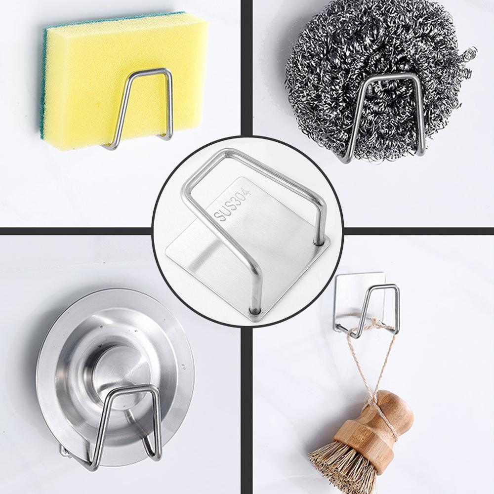 Sink Sponge Rack Drain Storage Shelf Stainless Steel Kitchen Wire Ball Rag Organizer Holder Kitchen storage rack - DDD.MARKET