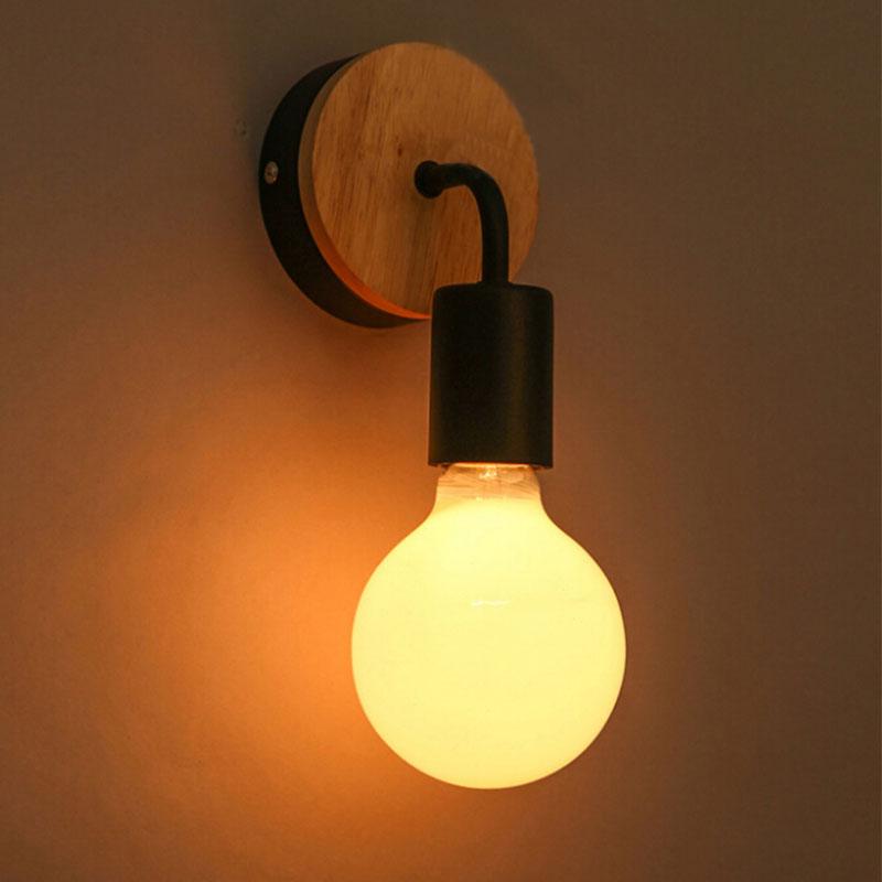 Modern Minimalist Indoor Wall Light Wood Wall Lamp E27 Lamp Home Sconce Lights Lighting Outdoor Decor Stair Light - DDD.MARKET