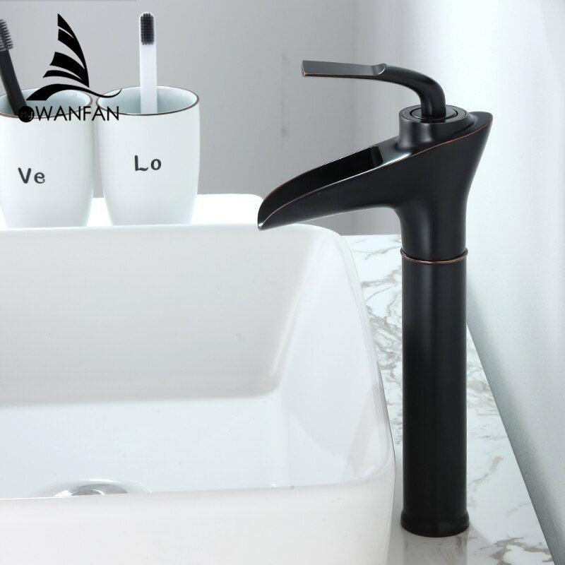 Basin Faucets Modern White Bathroom Faucet Waterfall faucets Single Hole Cold and Hot Water Tap Basin Faucet Mixer Taps 6008 - DDD.MARKET