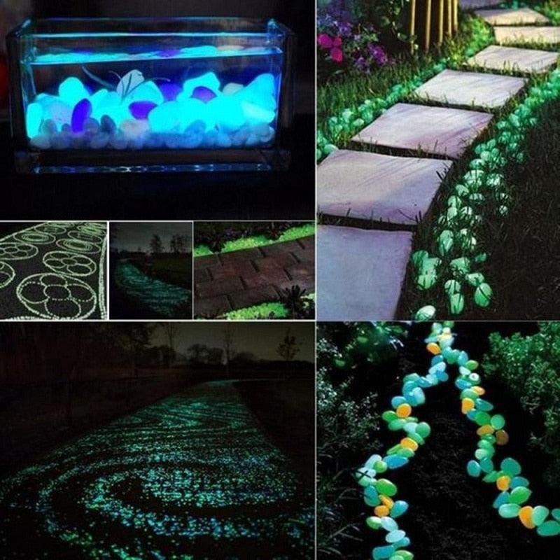 25/50pcs Glow in the Dark Garden Pebbles Glow Stones Rocks for Walkways Garden Path Patio Lawn Garden Yard Decor Luminous Stones - DDD.MARKET