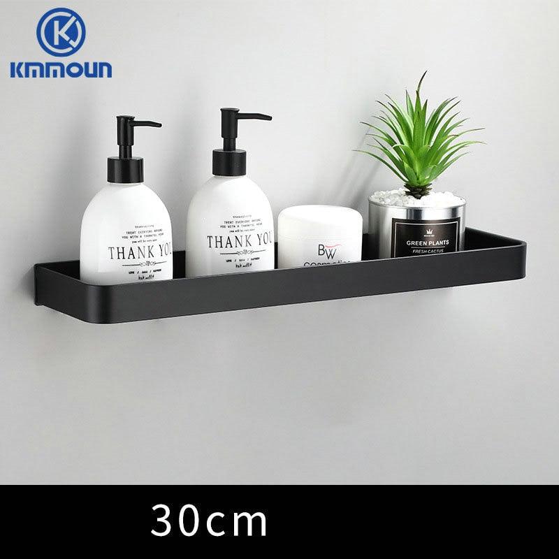 Black / White Bathroom Shelf Shampoo Holder Kitchen Storage Rack Bathroom Hardware Space Aluminum Shower Room Accessory - DDD.MARKET