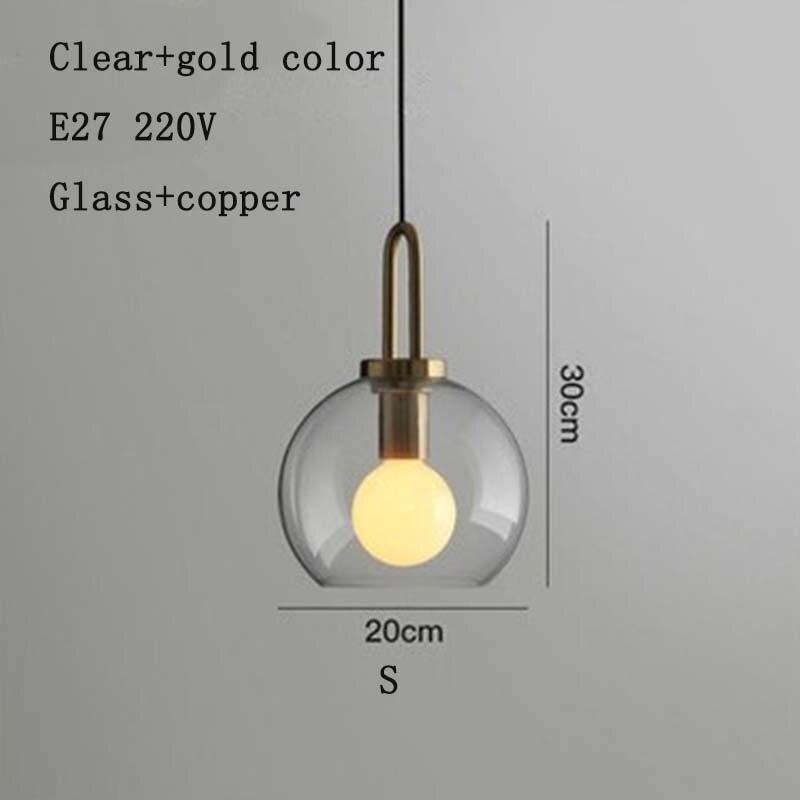 Nordic modern simple glass ball LED E27 pendant lights interior lighting lamps restaurant bedroom stair decoration hanging light - DDD.MARKET