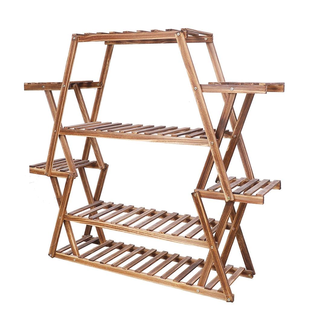 Large Triangular Wood Plant Stand Indoor 6 Tier Flower Pot Holder Shelf Corner Display Rack Organizer Shelves - DDD.MARKET