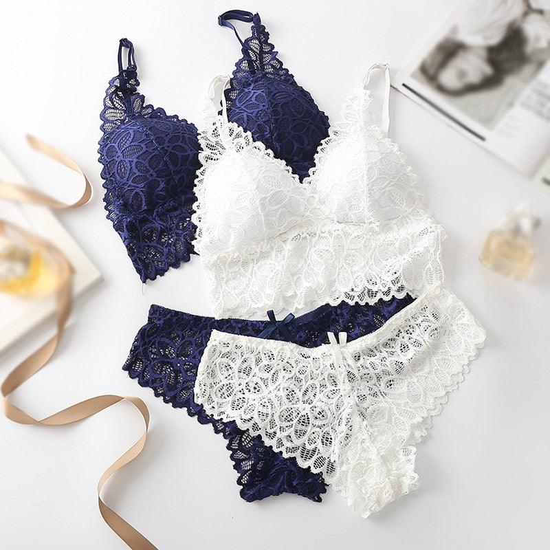 Sexy Lace Underwear French Bra Set Comfortable Women Bras Lingeries Ladies Underwear Suit - DDD.MARKET