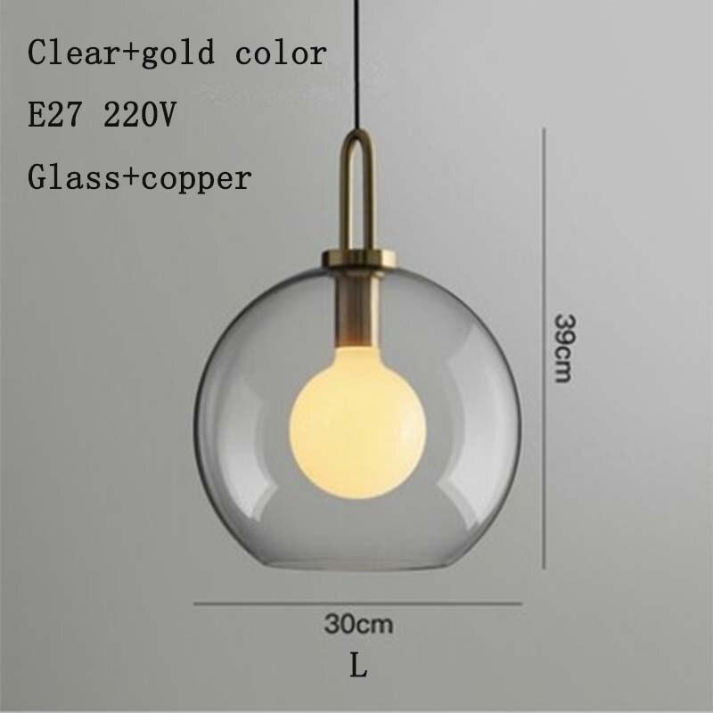 Nordic modern simple glass ball LED E27 pendant lights interior lighting lamps restaurant bedroom stair decoration hanging light - DDD.MARKET