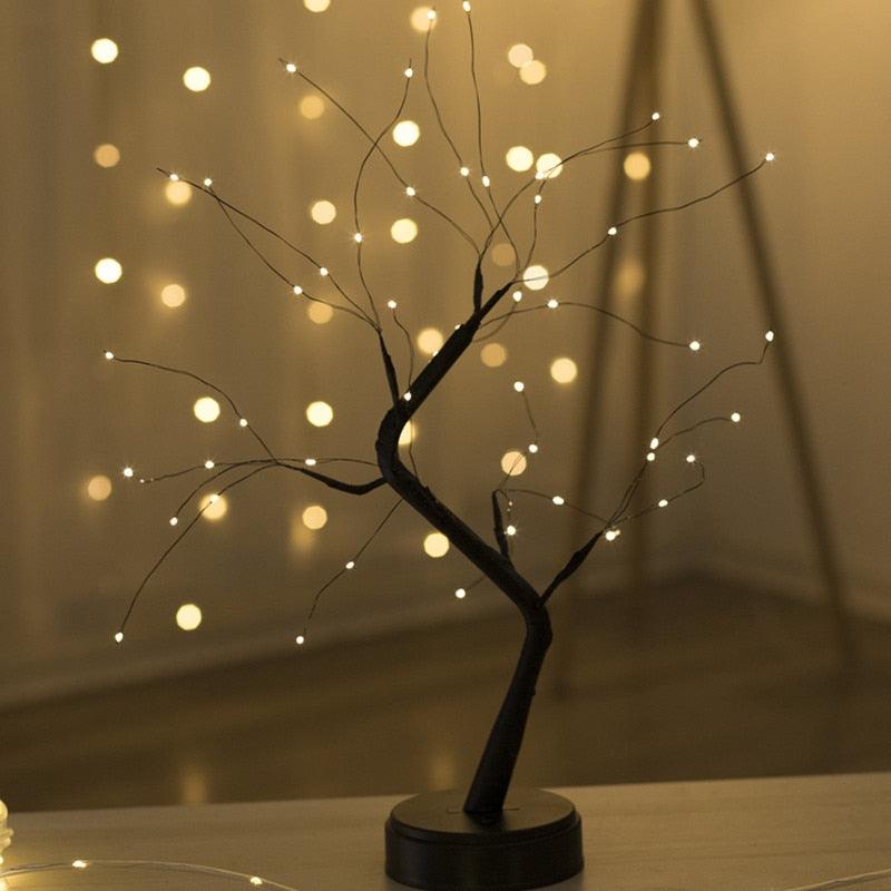 Fairy Tree Table Lamp Battery/USB Copper Wire LED Fire Mini Decorative Desk Night Light Home Bedroom Gifts Christmas Decoration - DDD.MARKET