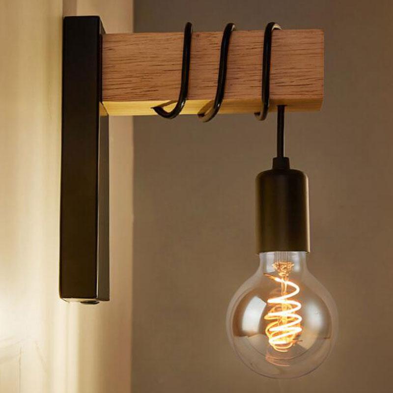 Modern Minimalist Indoor Wall Light Wood Wall Lamp E27 Lamp Home Sconce Lights Lighting Outdoor Decor Stair Light - DDD.MARKET