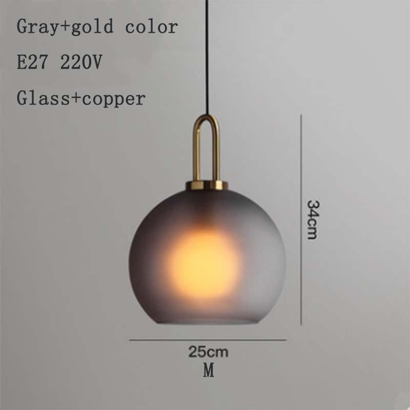 Nordic modern simple glass ball LED E27 pendant lights interior lighting lamps restaurant bedroom stair decoration hanging light - DDD.MARKET