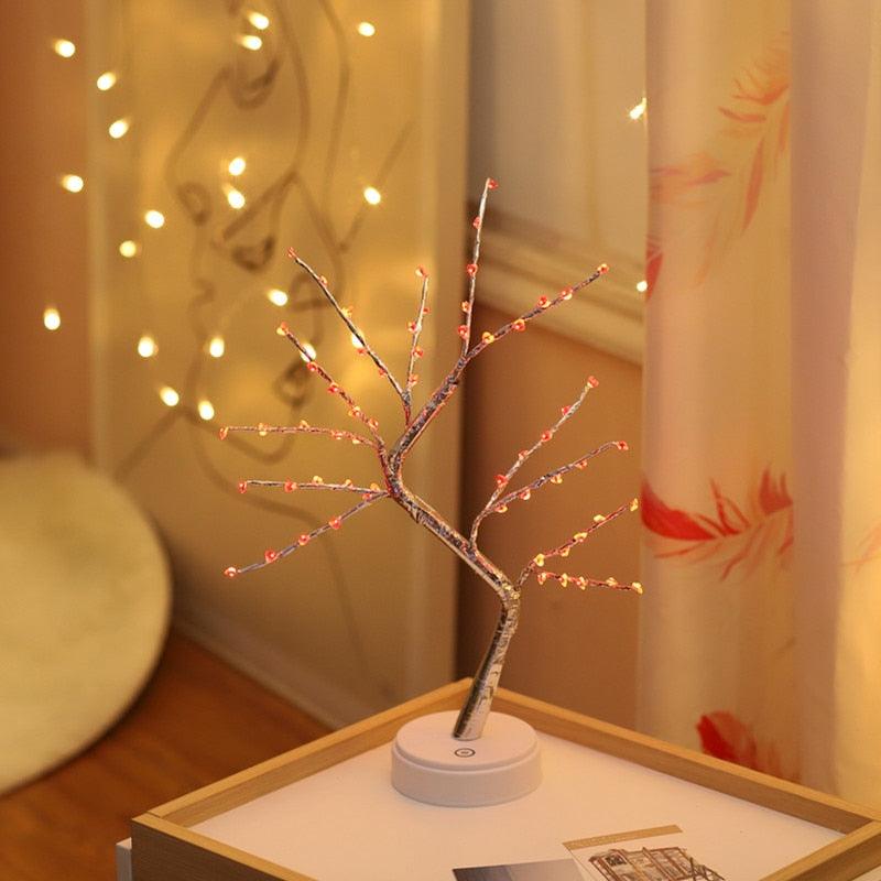 Fairy Tree Table Lamp Battery/USB Copper Wire LED Fire Mini Decorative Desk Night Light Home Bedroom Gifts Christmas Decoration - DDD.MARKET