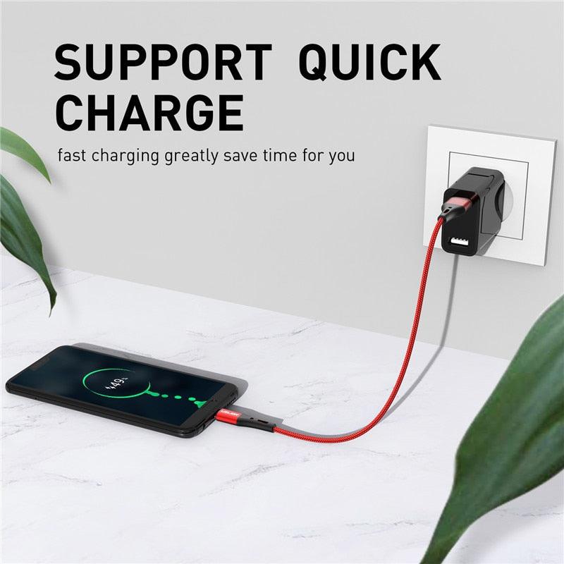 3A USB Type C Cable Wire For Samsung S10 S20 Xiaomi mi 11 Mobile Phone Fast Charging USB C Cable Type-C Charger Micro USB Cables - DDD.MARKET