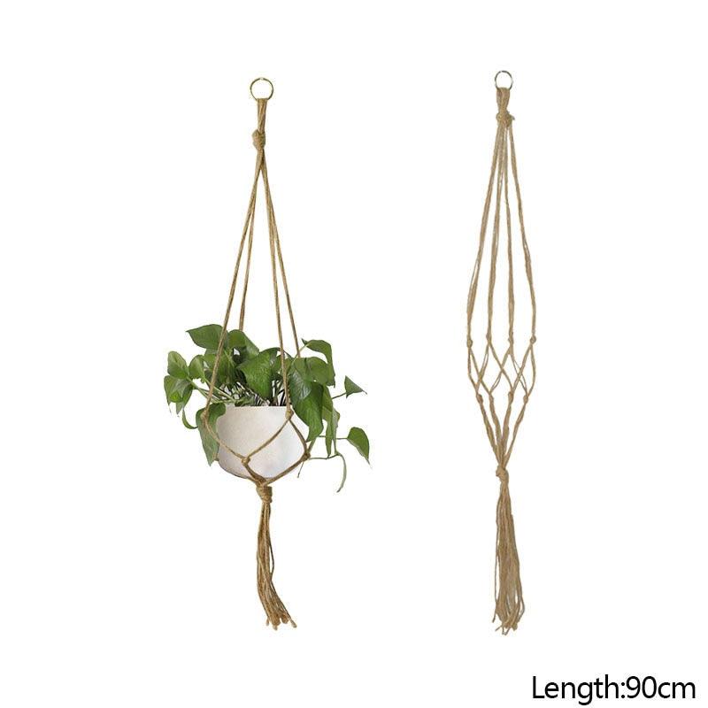 Macrame Handmade Plant Hanger Baskets Flower Pots Holder Balcony Hanging Decoration Knotted Lifting Rope Home Garden Supplies - DDD.MARKET