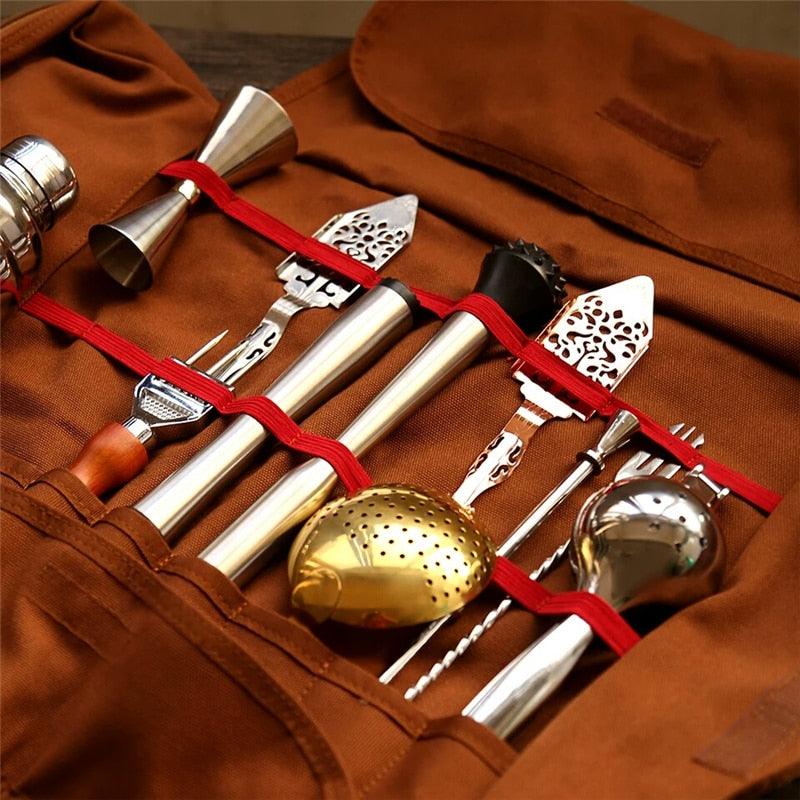 Bar Tool Bag Bartender Tool Kit Cocktail Shaker Wine SetS - DDD.MARKET