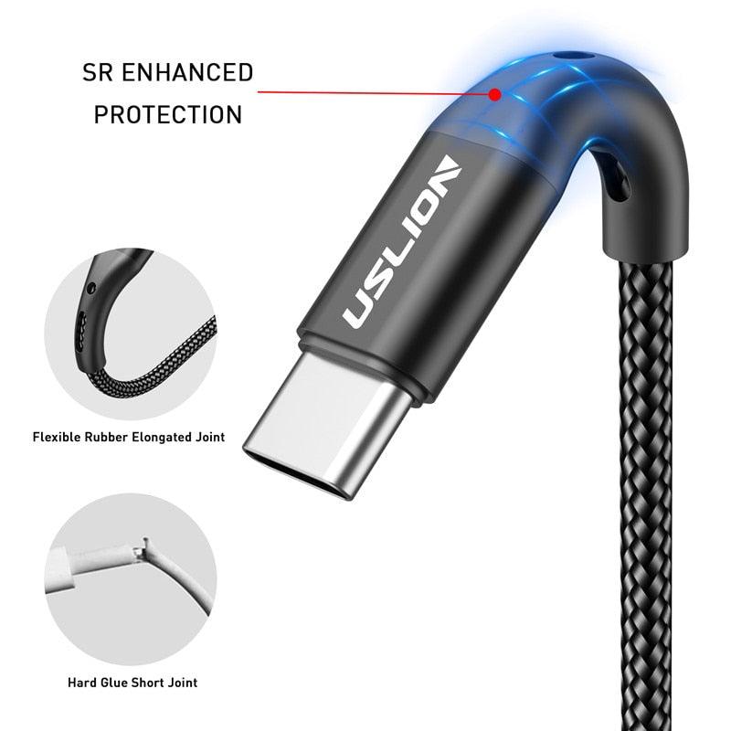 3A USB Type C Cable Wire For Samsung S10 S20 Xiaomi mi 11 Mobile Phone Fast Charging USB C Cable Type-C Charger Micro USB Cables - DDD.MARKET