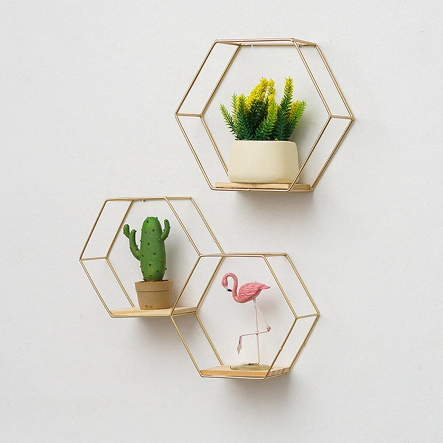 Wall Shelf Floating Shelves Wall Mounted Hexagon Storage Holder Storage Rack for Bedroom Living Room Office Organizer Decor - DDD.MARKET