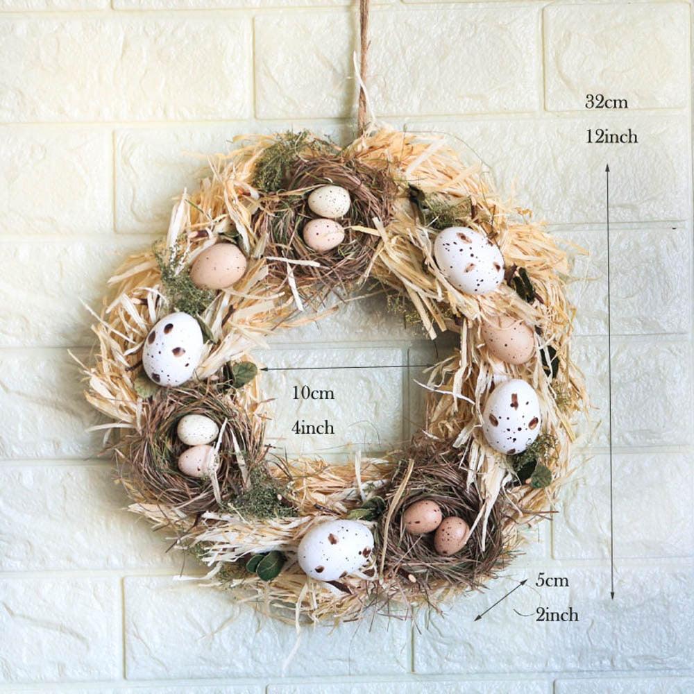 Handmade Spring Summer Wreath Door Home Decoration Accessories Home Wreath Easter Eggs Wreath Wedding Party Craft Decor - DDD.MARKET