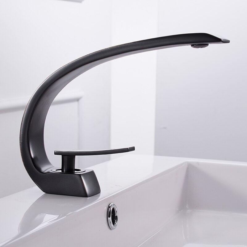 Basin Faucets Modern Bathroom Mixer Tap Brass Washbasin Faucet Single Handle Single Hole Elegant Crane For Bathroom LH-16990 - DDD.MARKET