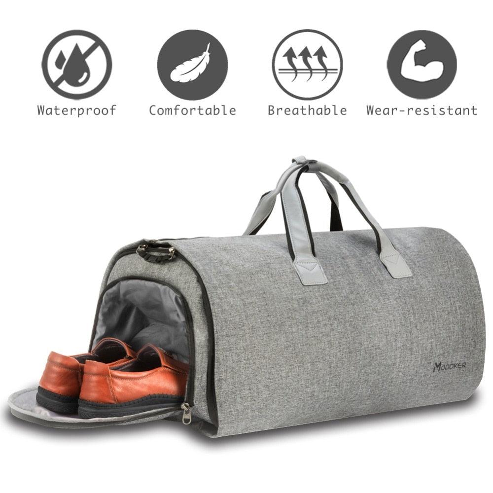 Modoker Garment Travel Bag with Shoulder Strap Duffel Bag Carry on Hanging Suitcase Clothing Business Bags Multiple Pockets Grey - DDD.MARKET