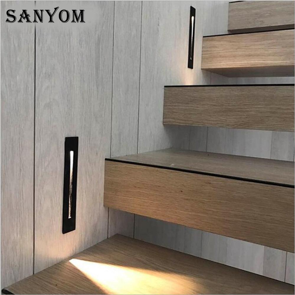 SANDIY Wall Lamp Embedded Stairs Led Light Nightlights for House Renovation Step Foyer Balcony Home Ladder Lighting with Box 3W - DDD.MARKET