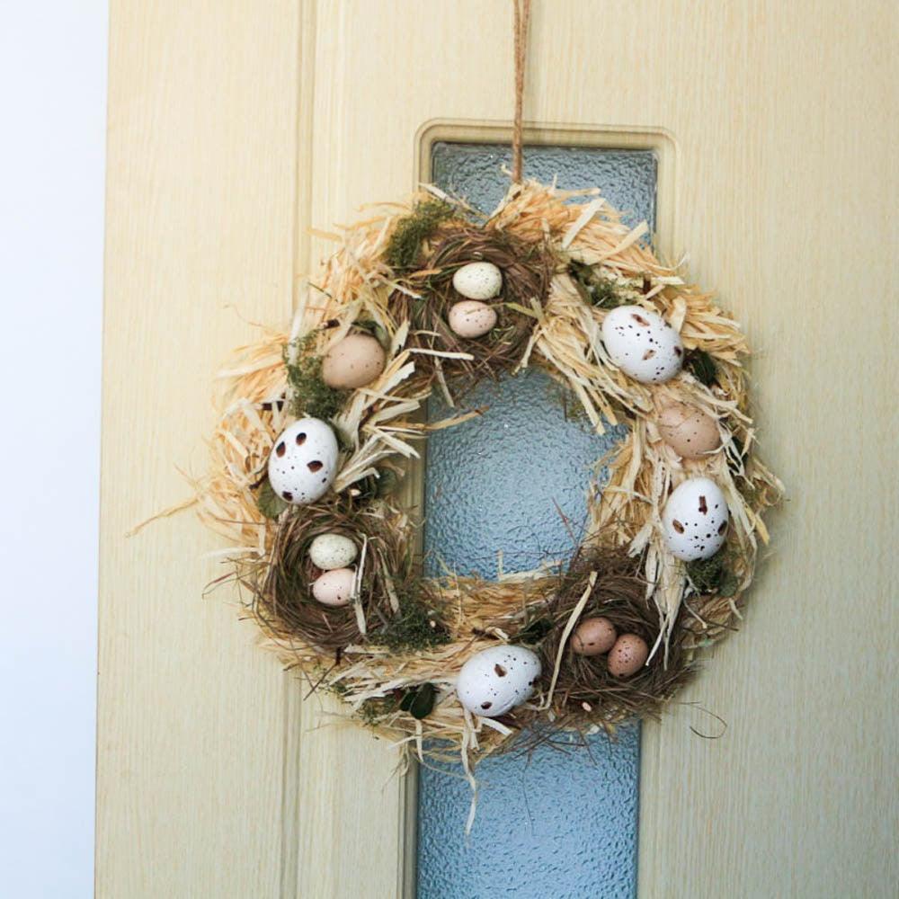 Handmade Spring Summer Wreath Door Home Decoration Accessories Home Wreath Easter Eggs Wreath Wedding Party Craft Decor - DDD.MARKET