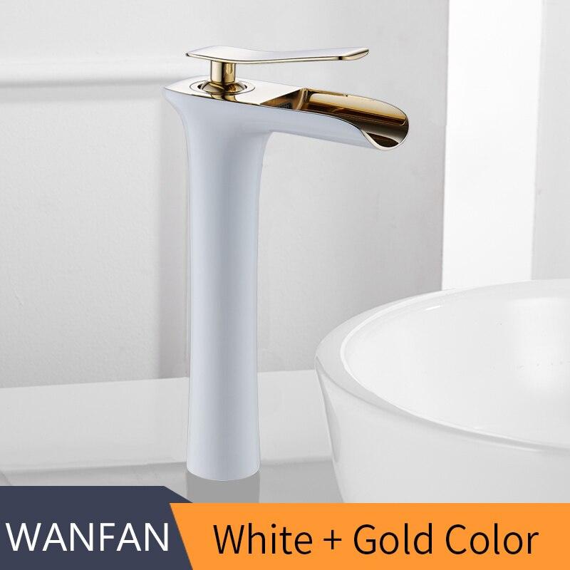 Basin Faucets Modern White Bathroom Faucet Waterfall faucets Single Hole Cold and Hot Water Tap Basin Faucet Mixer Taps 6008 - DDD.MARKET