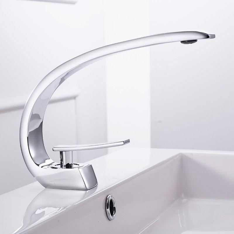 Basin Faucets Modern Bathroom Mixer Tap Brass Washbasin Faucet Single Handle Single Hole Elegant Crane For Bathroom LH-16990 - DDD.MARKET