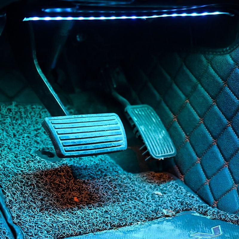 12 LED Car Interior Floor Foot Lamp AUTO Decoration Light With USB Multiple Modes Car Styling Atmosphere RGB Neon Lamp Strips - DDD.MARKET