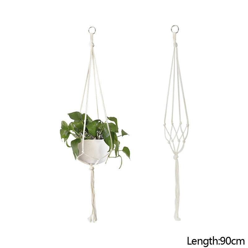 Macrame Handmade Plant Hanger Baskets Flower Pots Holder Balcony Hanging Decoration Knotted Lifting Rope Home Garden Supplies - DDD.MARKET