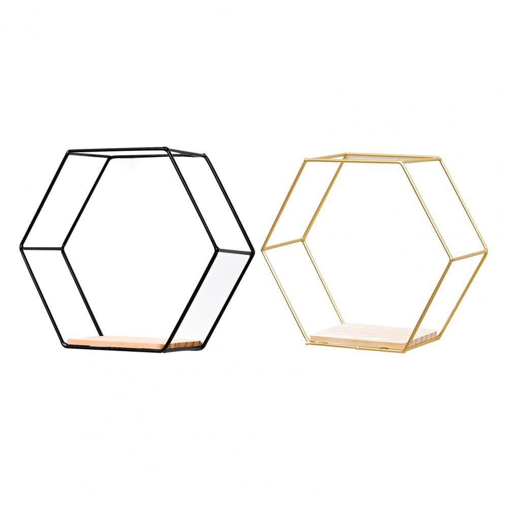 Wall Shelf Floating Shelves Wall Mounted Hexagon Storage Holder Storage Rack for Bedroom Living Room Office Organizer Decor - DDD.MARKET