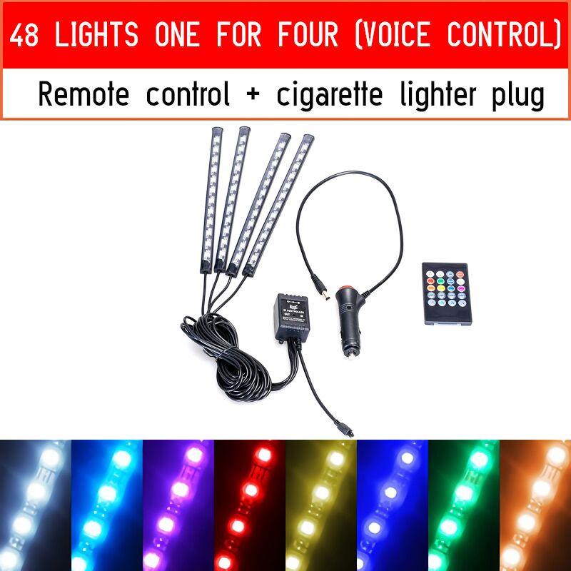 12 LED Car Interior Floor Foot Lamp AUTO Decoration Light With USB Multiple Modes Car Styling Atmosphere RGB Neon Lamp Strips - DDD.MARKET