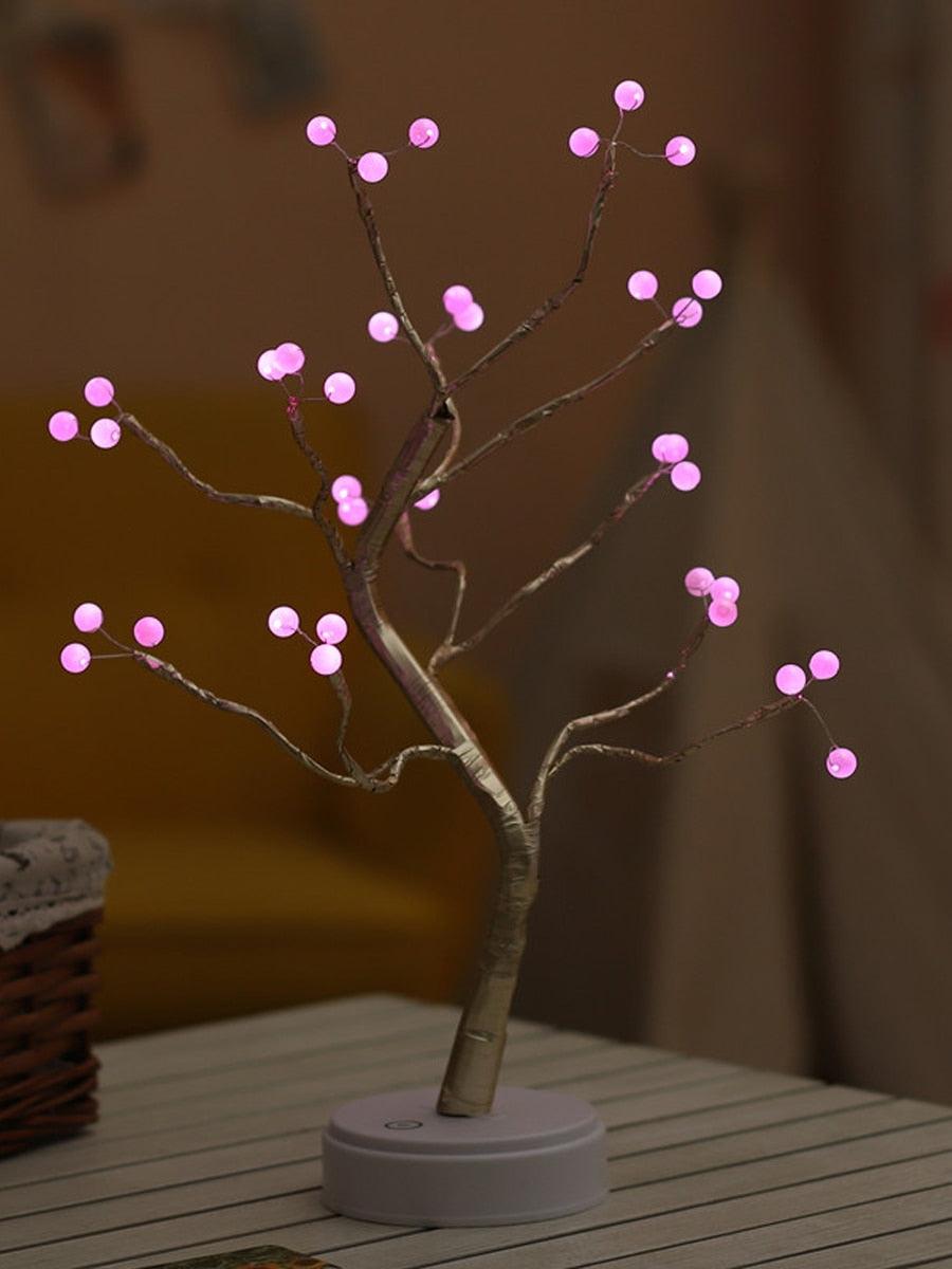 Fairy Tree Table Lamp Battery/USB Copper Wire LED Fire Mini Decorative Desk Night Light Home Bedroom Gifts Christmas Decoration - DDD.MARKET