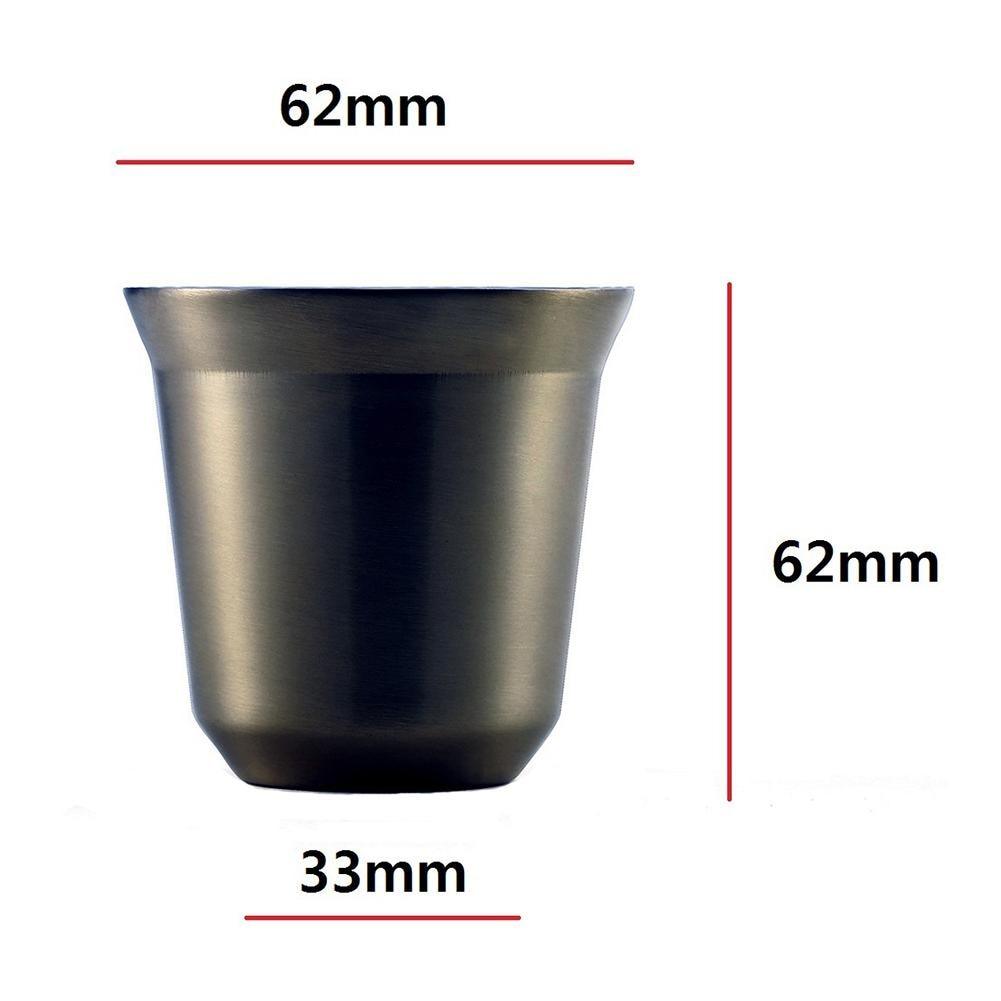 Espresso Mugs 80ml Anti-rust Double ,Stainless Steel Espresso Cups Set, Insulated Tea Coffee Mugs Double Wall Cups Dishwasher S - DDD.MARKET