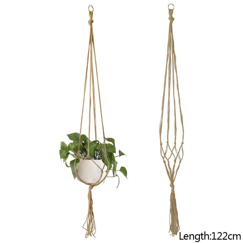 Macrame Handmade Plant Hanger Baskets Flower Pots Holder Balcony Hanging Decoration Knotted Lifting Rope Home Garden Supplies - DDD.MARKET