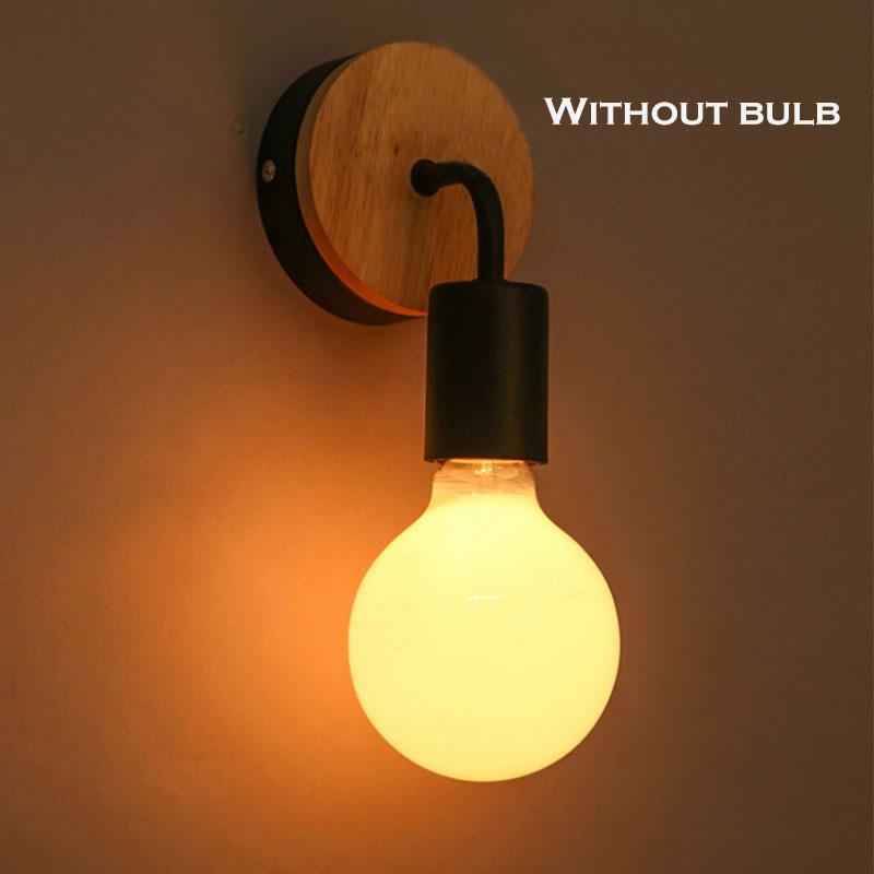 Modern Minimalist Indoor Wall Light Wood Wall Lamp E27 Lamp Home Sconce Lights Lighting Outdoor Decor Stair Light - DDD.MARKET