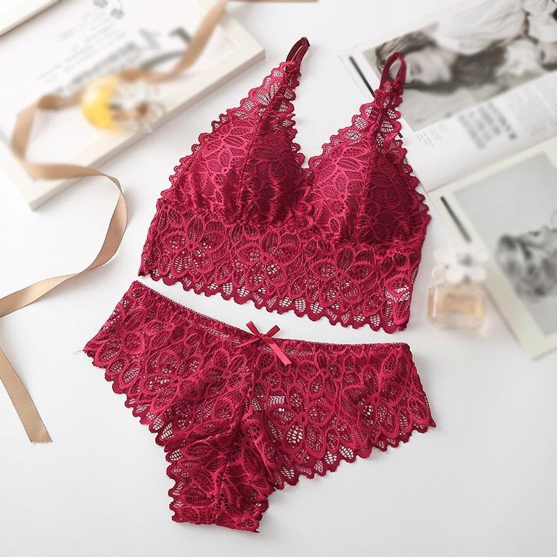 Sexy Lace Underwear French Bra Set Comfortable Women Bras Lingeries Ladies Underwear Suit - DDD.MARKET