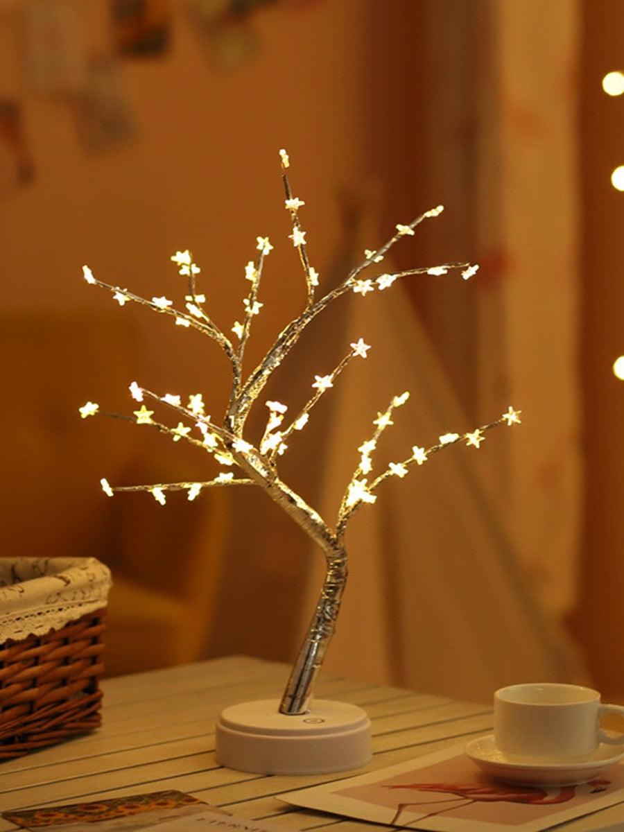 Fairy Tree Table Lamp Battery/USB Copper Wire LED Fire Mini Decorative Desk Night Light Home Bedroom Gifts Christmas Decoration - DDD.MARKET