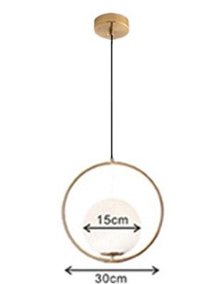 Nordic Glass Ball Pendant Lights Industriel Hanging Lamp luxury Gold Silver Brass art Kitchen hotel hoop decor Pendant Lamp - DDD.MARKET