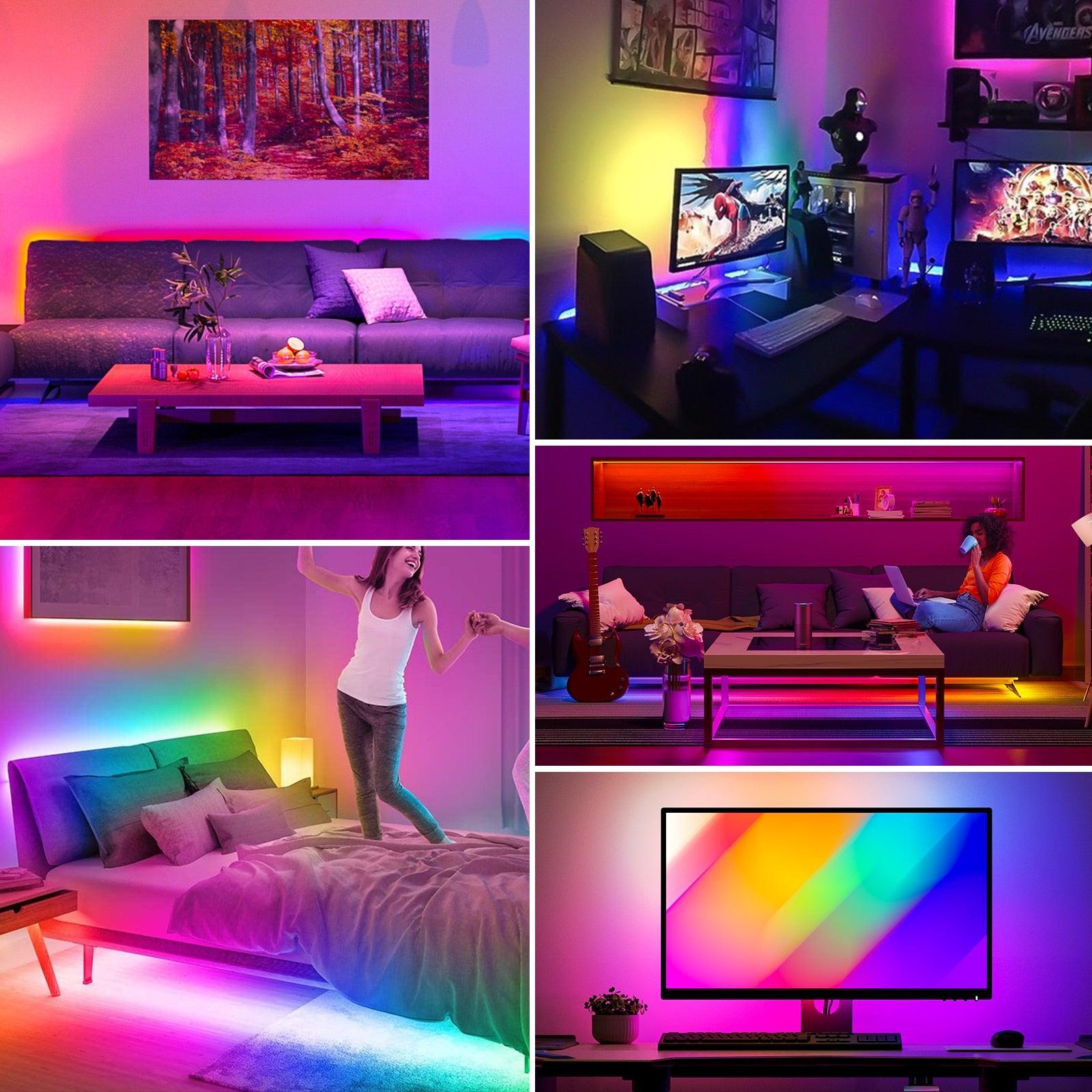 Dreamcolor LED Light Strip Bluetooth Music APP Control WS2811 WS2812B RGBIC Flexible Led Strip Room Bedroom Party Kitchen 5m-20m - DDD.MARKET