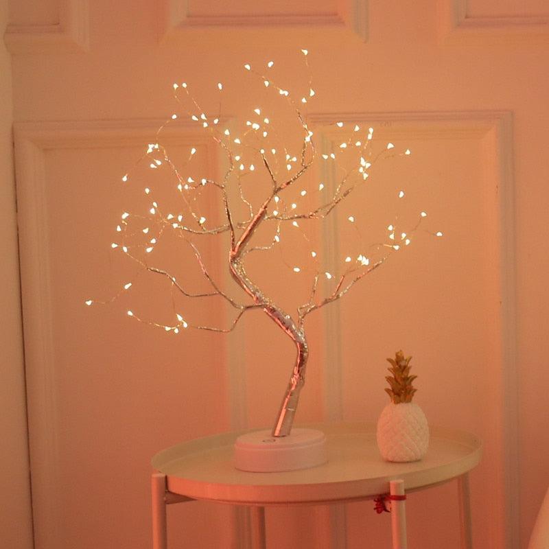 Fairy Tree Table Lamp Battery/USB Copper Wire LED Fire Mini Decorative Desk Night Light Home Bedroom Gifts Christmas Decoration - DDD.MARKET