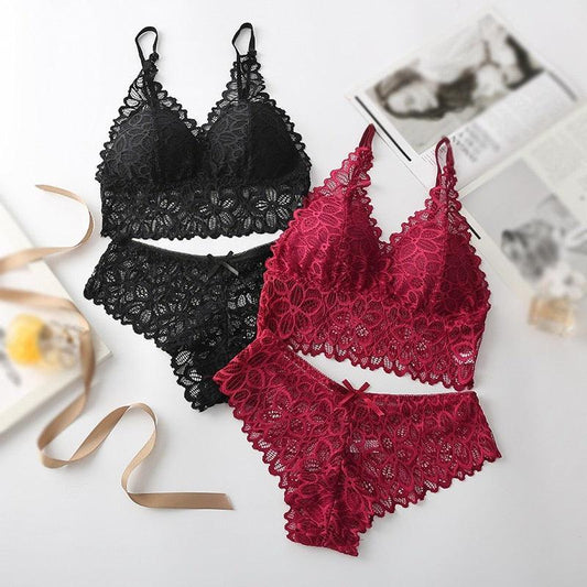 Sexy Lace Underwear French Bra Set Comfortable Women Bras Lingeries Ladies Underwear Suit - DDD.MARKET