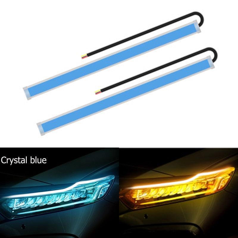 2x 2021 Newest Start-Scan LED Car DRL Daytime Running Lights Auto Flowing Turn Signal Guide Thin Strip Lamp Styling Accessories - DDD.MARKET