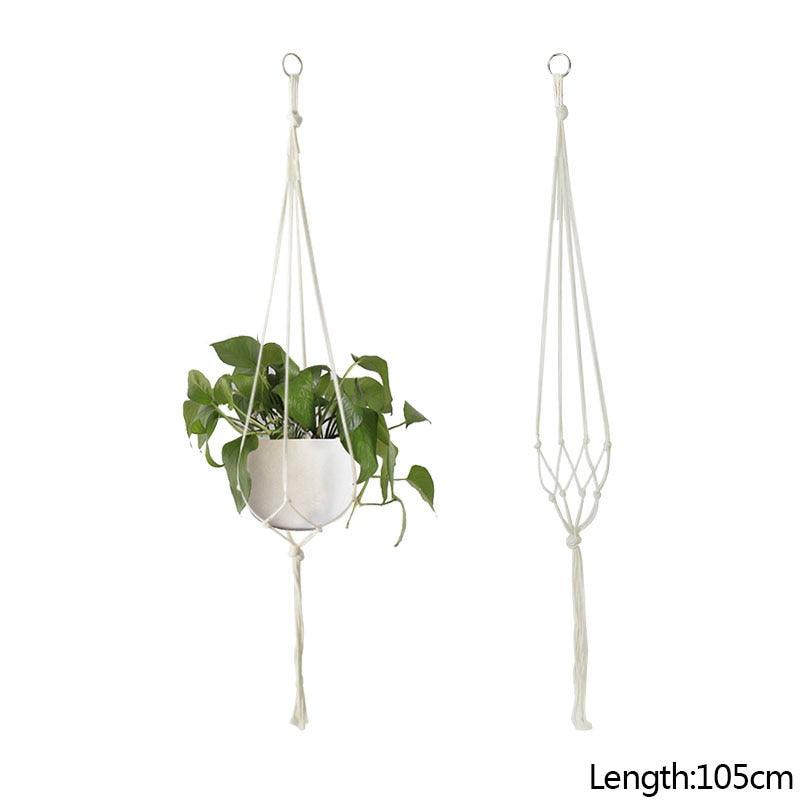 Macrame Handmade Plant Hanger Baskets Flower Pots Holder Balcony Hanging Decoration Knotted Lifting Rope Home Garden Supplies - DDD.MARKET