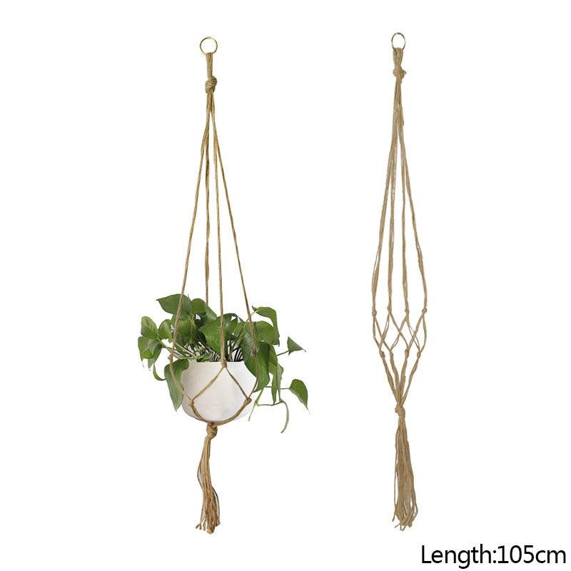 Macrame Handmade Plant Hanger Baskets Flower Pots Holder Balcony Hanging Decoration Knotted Lifting Rope Home Garden Supplies - DDD.MARKET