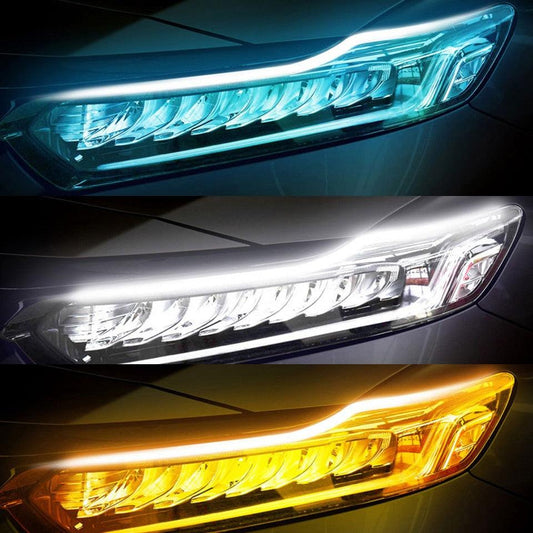 2x 2021 Newest Start-Scan LED Car DRL Daytime Running Lights Auto Flowing Turn Signal Guide Thin Strip Lamp Styling Accessories - DDD.MARKET