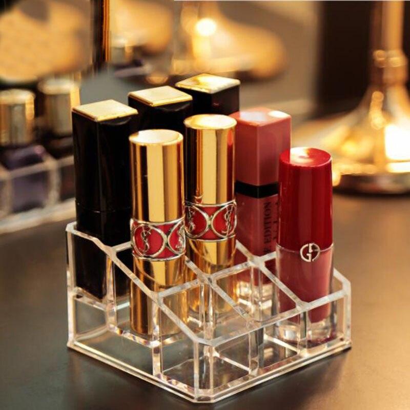 9/12 Grid Transparent Lipstick Storage Box Acrylic Makeup Organizer Cosmetic Storage Rack Desktop Finishing Bathroom Storage - DDD.MARKET