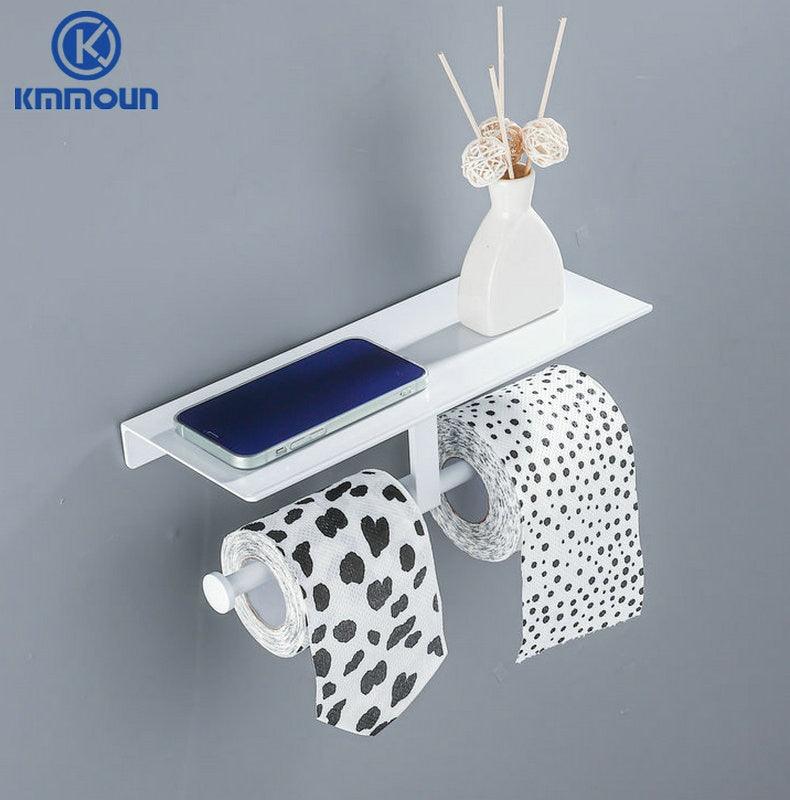 Black / White Bathroom Shelf Shampoo Holder Kitchen Storage Rack Bathroom Hardware Space Aluminum Shower Room Accessory - DDD.MARKET